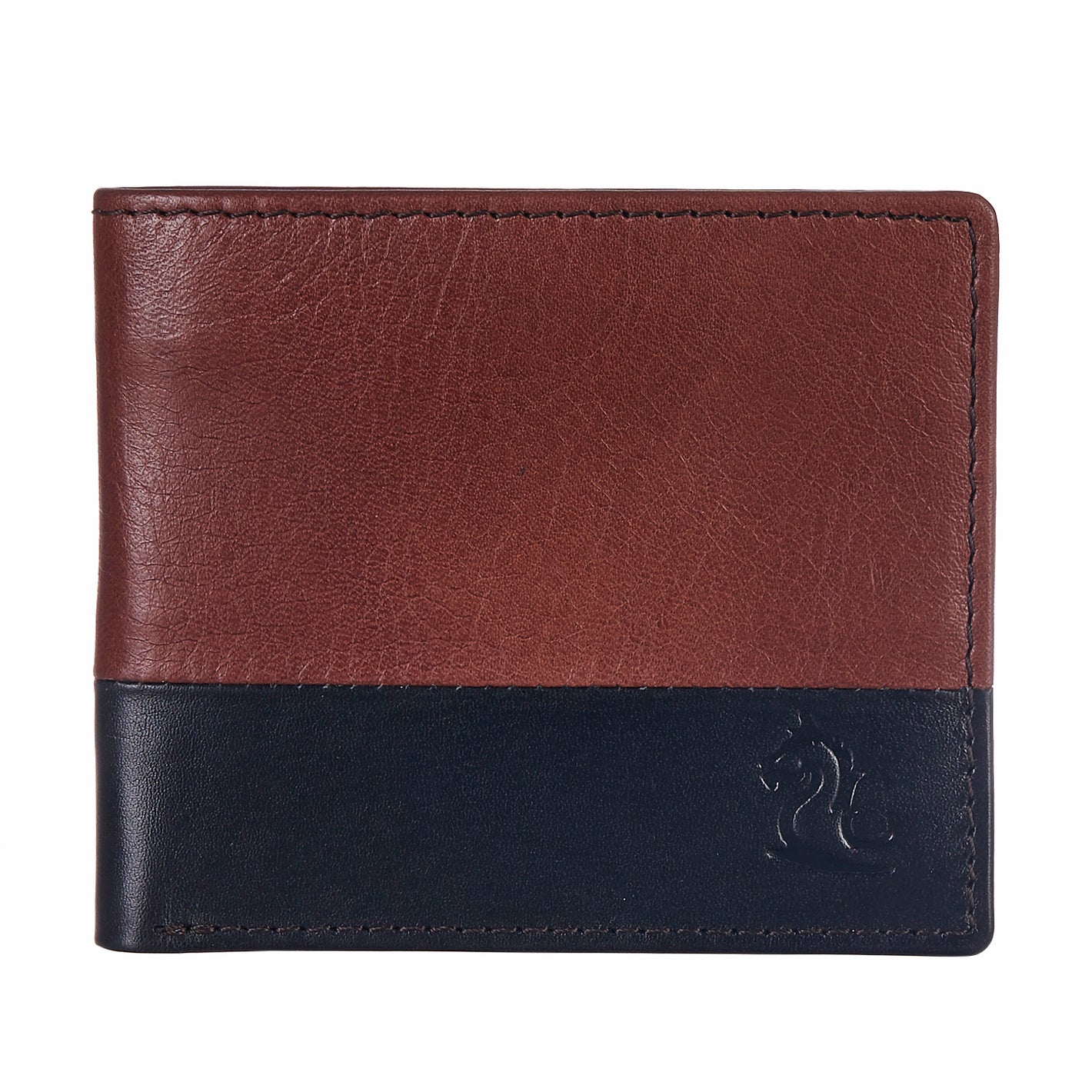 Discerning Gentleman Tan & Blue Leather Wallet