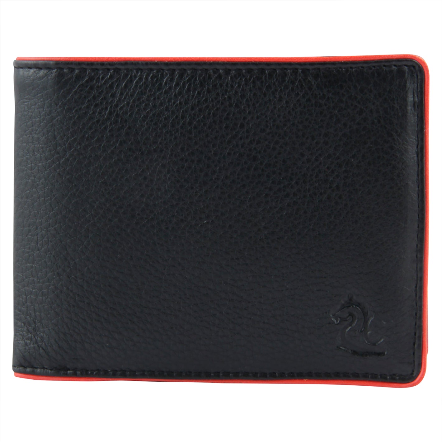 Handcrafted Black & Red Leather Bifold Wallet