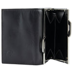 7010 Women Black Leather Wallet I Genuine Leather Ladies Purse Visiting Card Holder - Wallet for Women I Trifold Clutch