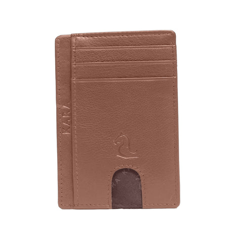 13098 Tan Leather Card Holder for Men and Women