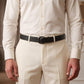 Distinctive Edge  Fine Print Leather Belt