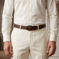 Distinctive Edge  Fine Print Leather Belt