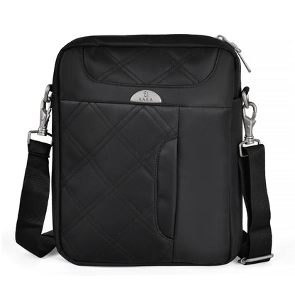 Stylish Black Quilted Nylon Sling Bag