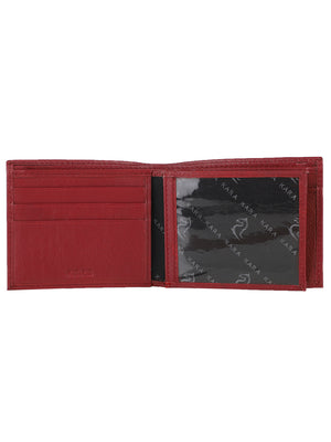 Modern Style Cherry Leather Bifold Wallet