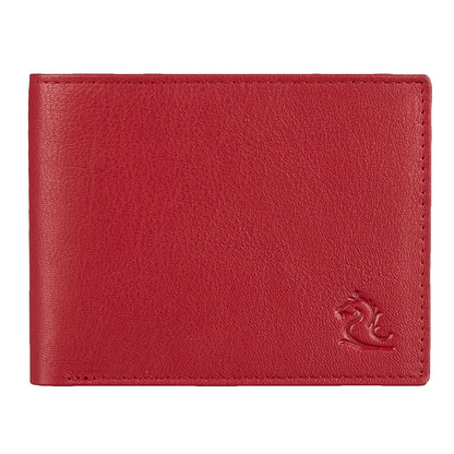 Modern Style Cherry Leather Bifold Wallet