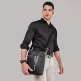 55475 Kara Black Nylon Messenger Bag for Men and Women