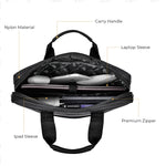 4456 Black Nylon Laptop Bag Messenger Bag