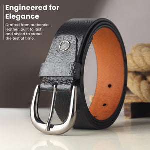Distinctive Edge  Fine Print Leather Belt