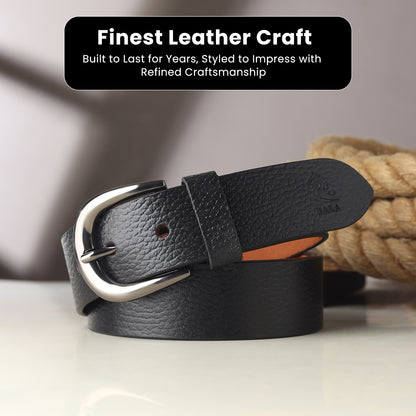 Distinctive Edge  Fine Print Leather Belt