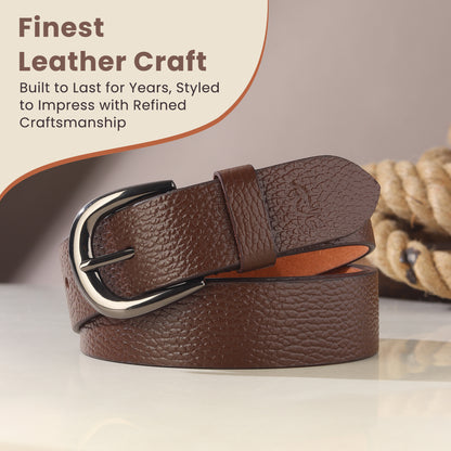 Distinctive Edge  Fine Print Leather Belt