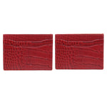 10119 Croco Brown Leather Card Holder for Men and Women