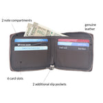 14090 Brown Zip Around Wallet