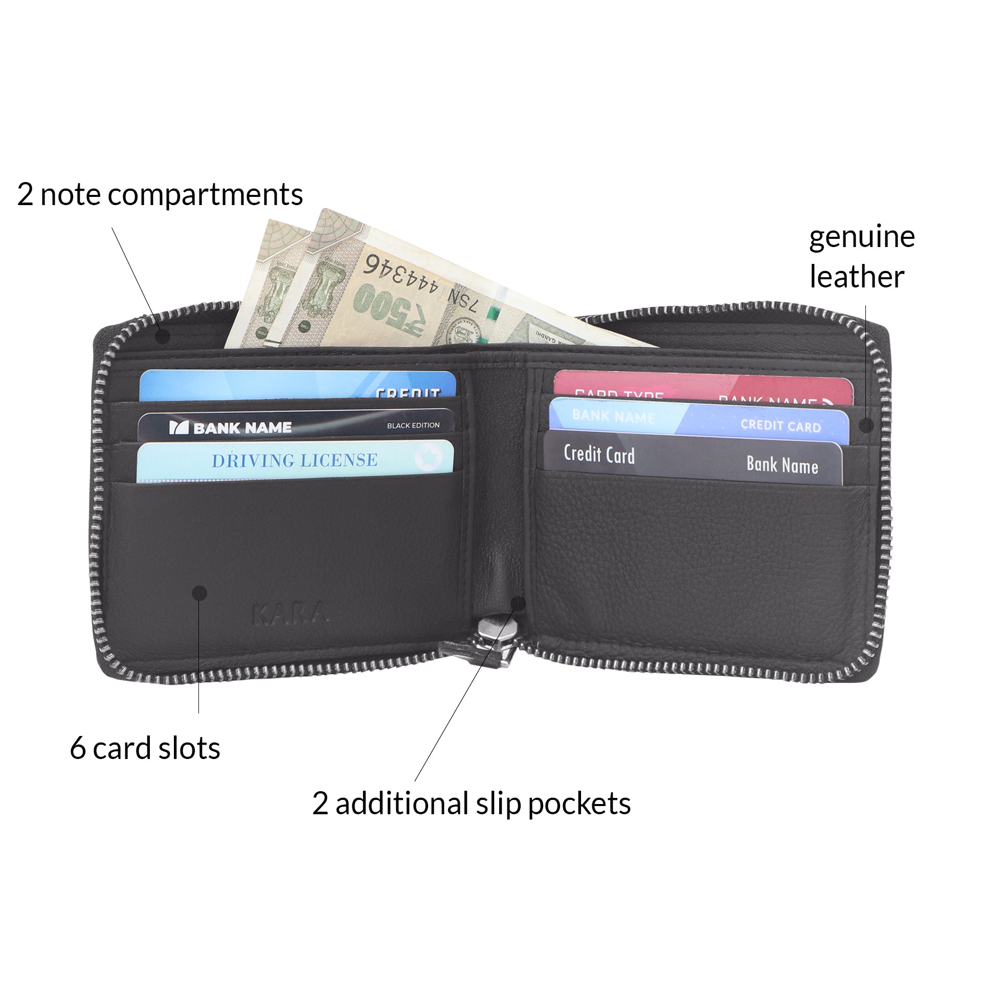 ＊Tt.glad/Zipper Compact Wallet＊ Incredible Leather Zip Wallet