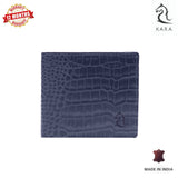 10148 Croco Navy Leather Bifold Wallet for Men