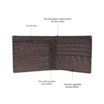 10148 Croco Brown Leather Bifold Wallet for Men