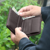 10027 Brown Vertical Bifold Wallet