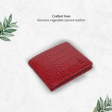 10148 Croco Red Leather Bifold Wallet for Men