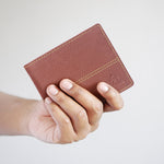 10085 Maroon Contrast Stitched Wallet