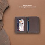14032 Brown Small Leather Card Holder for Men and Women