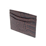 10119 Croco Red Leather Card Holder for Men and Women