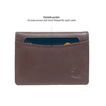 14032 Tan Small Leather Card Holder for Men and Women