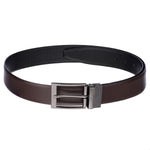 4265 Black & Brown Reversible Textured Leather Belt for Men