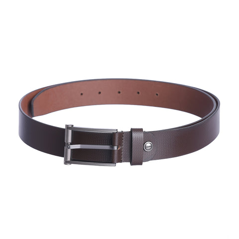 4227 Brown Textured Leather Belt for Men