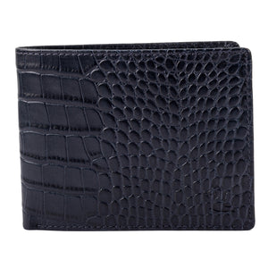 Handcrafted Luxury Blue Croco Wallet