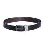 4114 Black & Brown Reversible Textured Leather Belt for Men