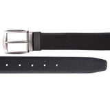 4214 Black & Brown Reversible Textured Leather Belt for Men
