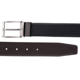 4116 Black & Brown Reversible Textured Leather Belt for Men