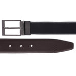 4265 Black & Brown Reversible Textured Leather Belt for Men