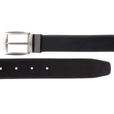 4214 Black & Brown Reversible Textured Leather Belt for Men