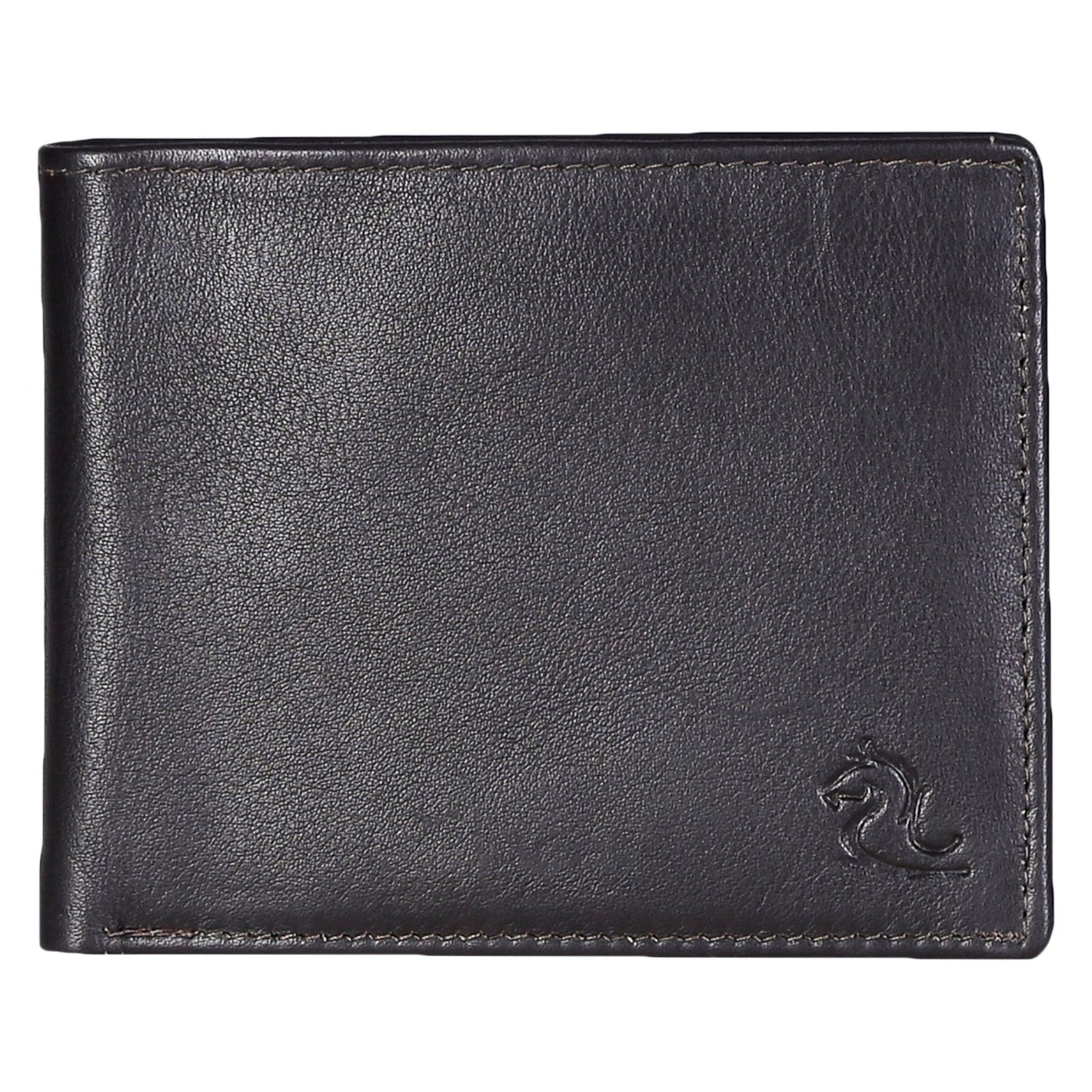 Premium Leather Titan Brown Bifold Coin Wallet