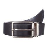 4155 Black & Brown Reversible Textured Leather Belt for Men
