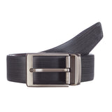 4168 Black & Brown Reversible Textured Leather Belt for Men