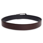 4169 Black & Brown Reversible Textured Leather Belt for Men