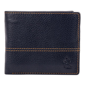 Smart Versatile Blue Contrast Stitched Wallet