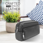 Edward Tan Leather Wash Bag for Men