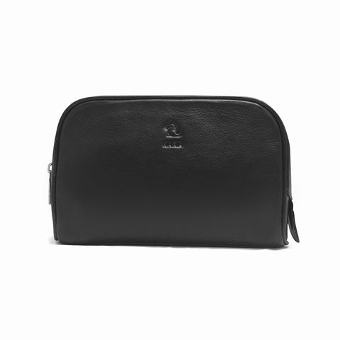 Malia Olive Leather Wash Bag for Men and Women