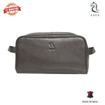 Ted Black Leather Wash Bag for Men and Women