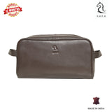Ted Tan Leather Wash Bag for Men
