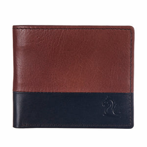 Discerning Gentleman Tan & Blue Leather Wallet