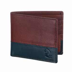 Modern Gentleman Tan & Green Leather Wallet