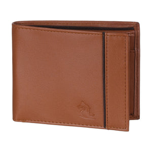 Modern Tan Billfold Coin Wallet