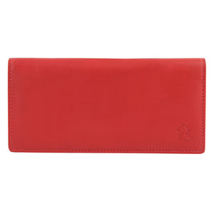 Bold Red Leather Bifold Wallet