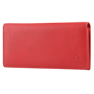 Bold Red Leather Bifold Wallet