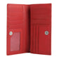 Bold Red Leather Bifold Wallet