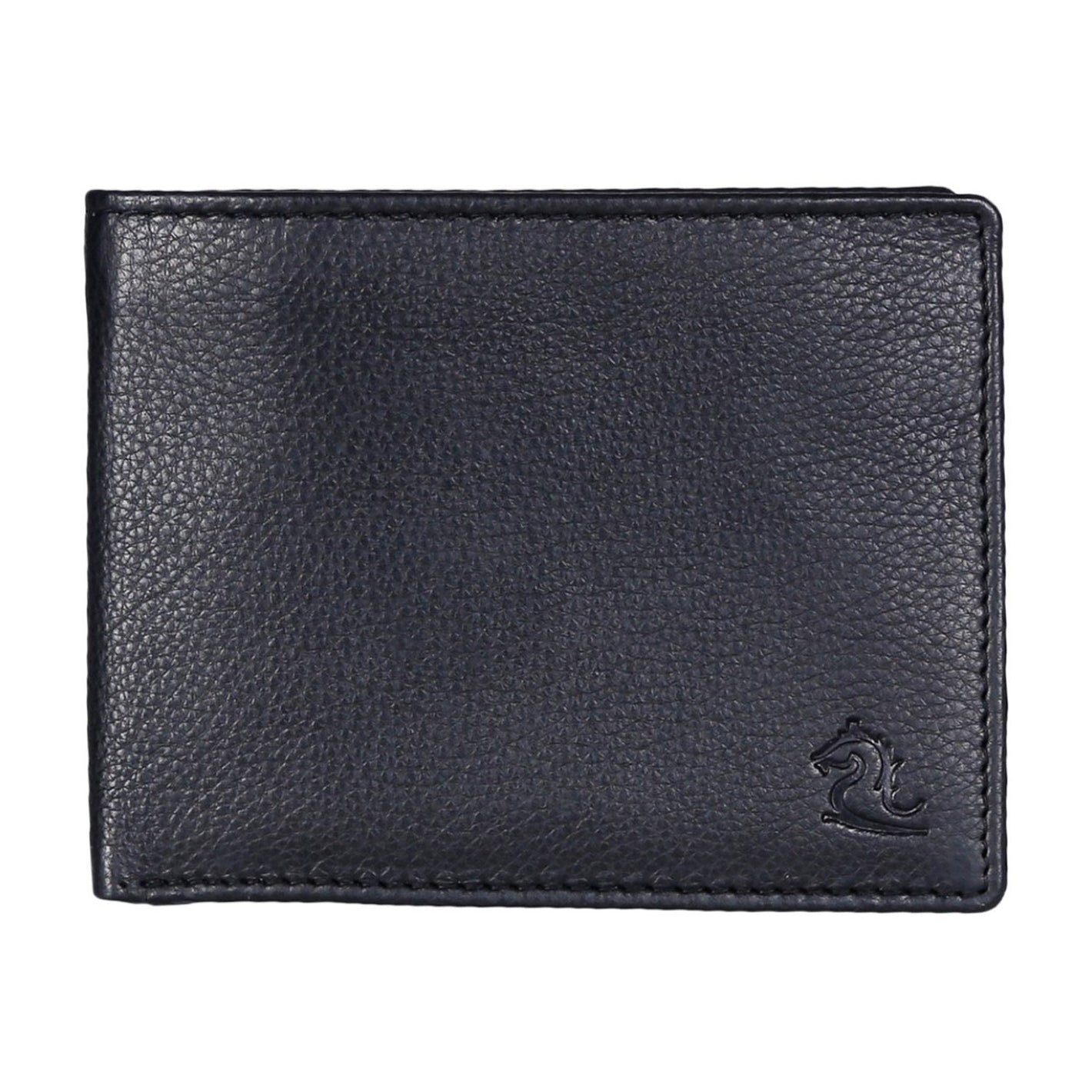 Luxury Leather Monarch Black Bifold Coin Wallet