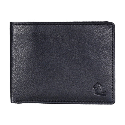 Luxury Leather Monarch Black Bifold Coin Wallet